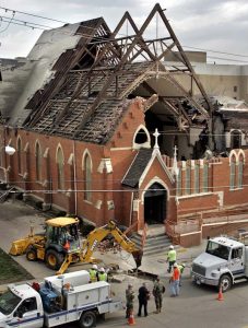 Church roof ripped off